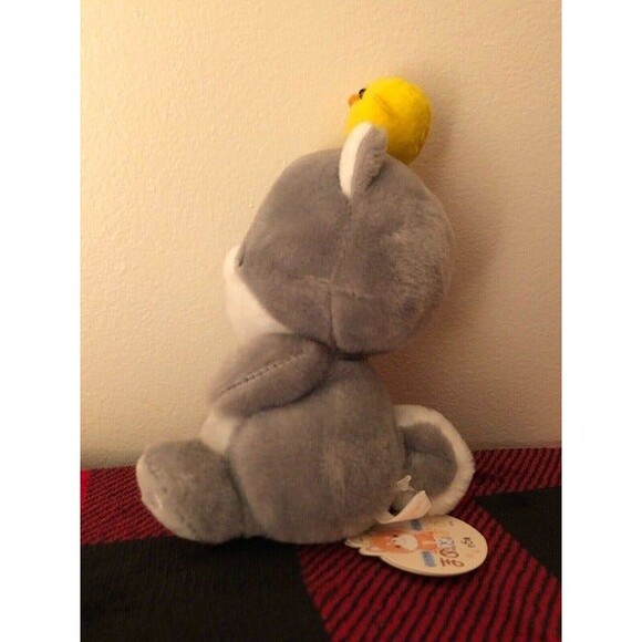 YELL Mametopiyo Grey Shiba Dog with Baby Chick Plush 7.5" Japan Import NWT - Picture 4 of 9